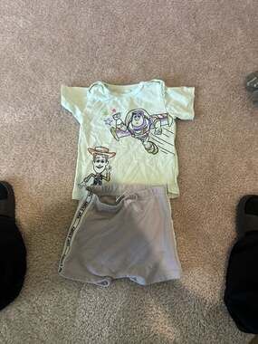 Disney Baby Toy Story Woody & Buzz Lightyear T-Shirt and Shorts Set, Size 6/9M
